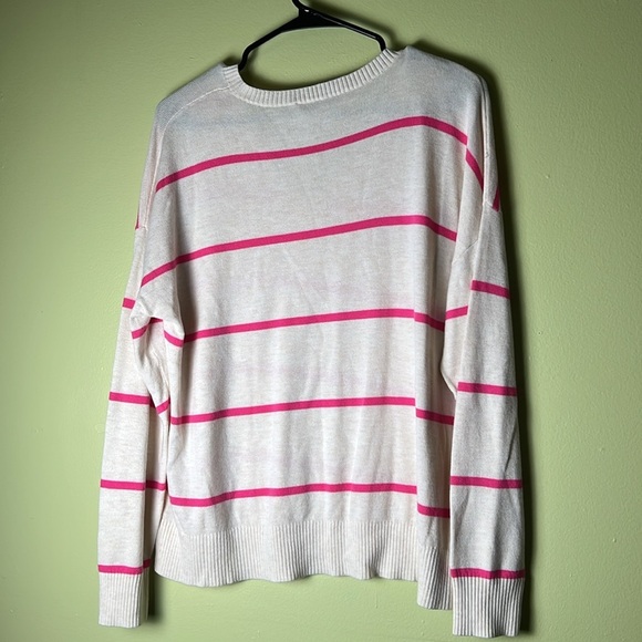 LOFT beige and Pink Striped Sweater - Picture 6 of 6
